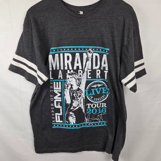 Miranda Lambert Tour 2016 T-Shirt Size L Charcoal Gray Graphic Tee