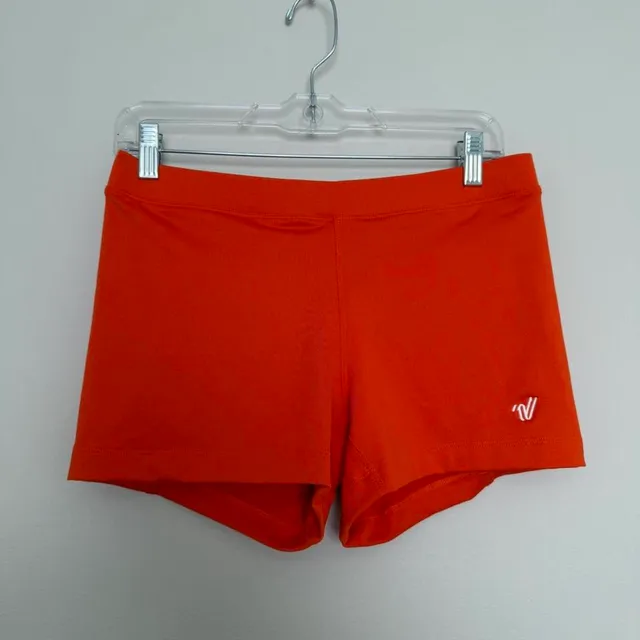 Varsity Spirit Cheer Shorts Size L Orange Spandex Athletic