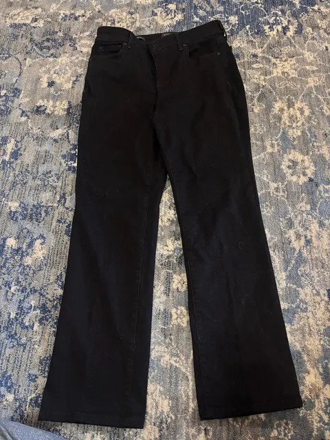 NYDJ Marilyn Straight Jeans Size 12 Black Lift Tuck Technology