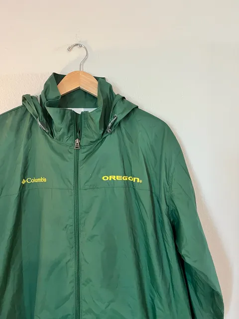 Columbia, University Of Oregon Ducks Windbreaker Jacket, Green, XL