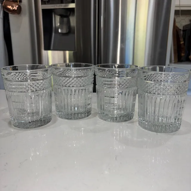 Vintage Libbey Radiant Double Old Fashioned Clear Glasses