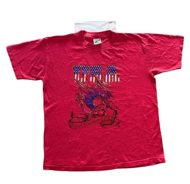WCW Vintage 1998 Let Freedom Ring Red Graphic T-Shirt