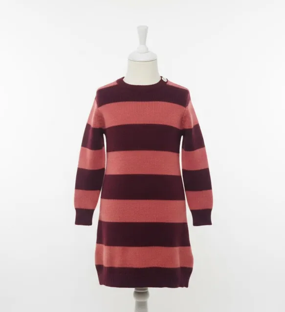 H&M Striped Sweater Dress Size 6X/7 Red Burgundy Knit