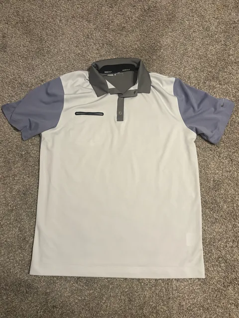 Nike Golf Tour Performance Polo Shirt Size L Gray Blue Dri-Fit 585820-047