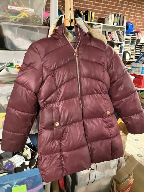 Michael Kors Puffer Jacket Size kids 10/12 Burgundy