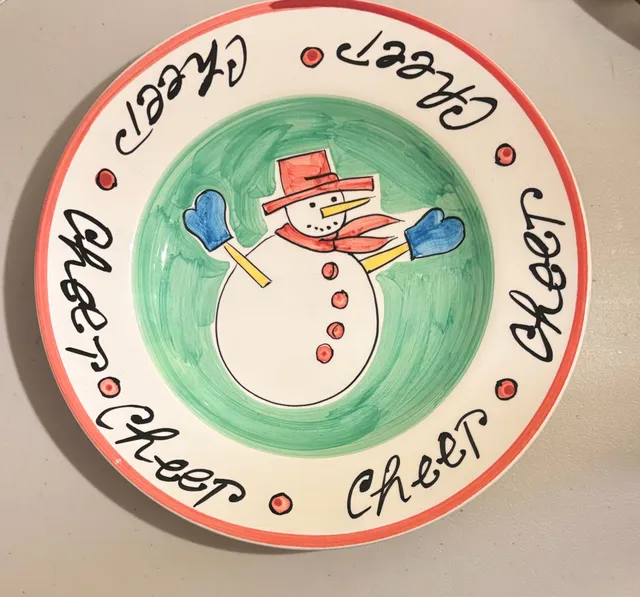 Eddie Bauer Christmas Holiday Salad Plates Set of 4 Hand Painted