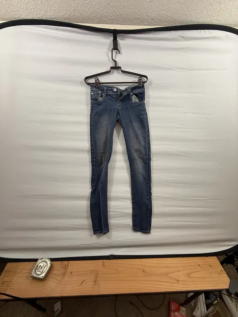 5 Jeans Skinny Jeans Size 1 Blue Embellished Flap Pockets