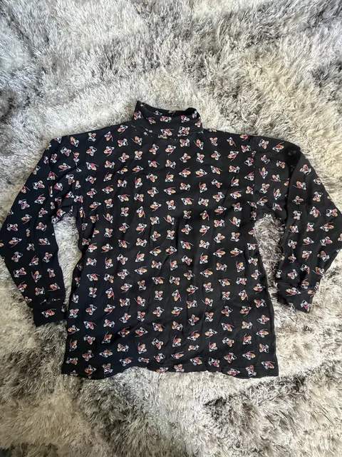 Mickey & Co Mickey Mouse Turtleneck Size L Black All Over Print