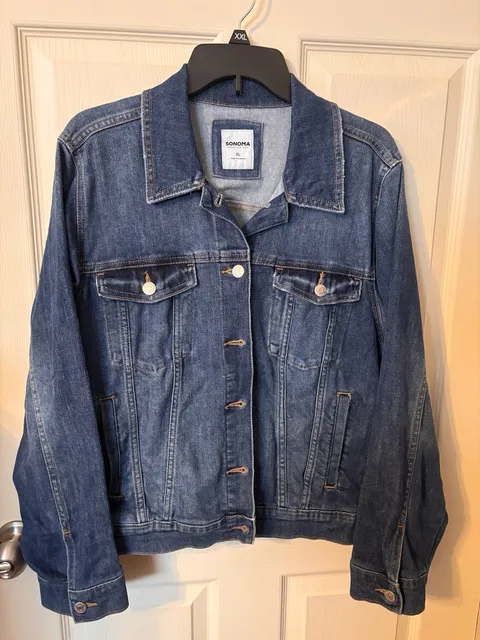 Sonoma Denim Jacket Size XL Blue Cotton Jean Jacket