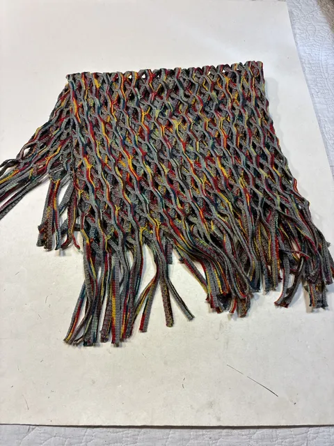 Fraas The Scarf Company Multicolored Open Knit Fringe Scarf