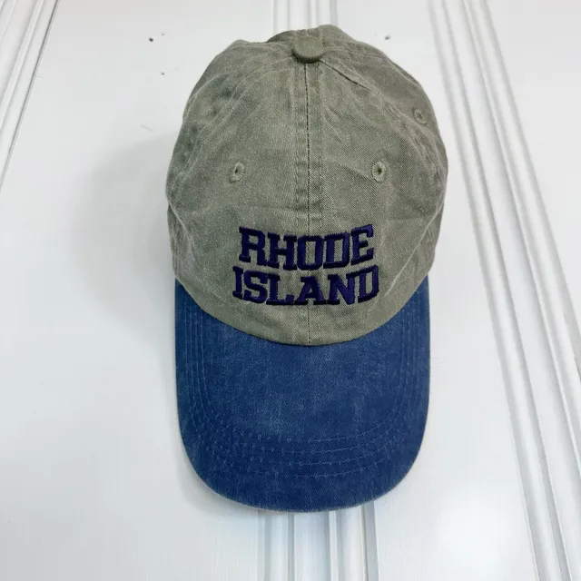 Rhode Island Embroidered Baseball Cap Green Blue