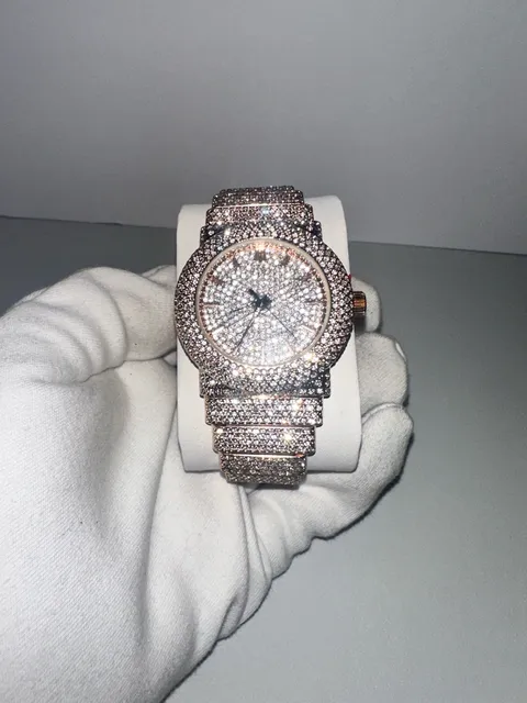 Rose Gold Iced Out Rhinestone Fashion Watch – Fully Bling Bracelet