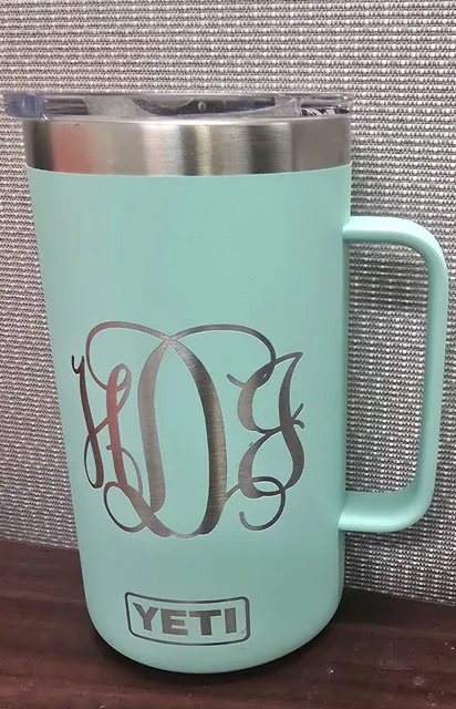 Yeti Turquoise Blue Green 24oz Rambler Mug W/ Magslider Lid Coffee Hot Cold