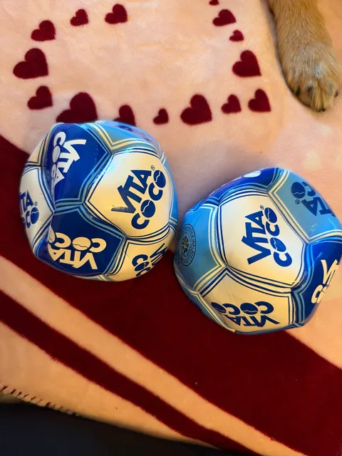 Vita Coco Soccer Ball Size 1 Blue White Mini Football Lot Of 2