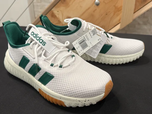 Adidas Kaptir 4.0 Size 10 White Collegiate Green Athletic Sneakers