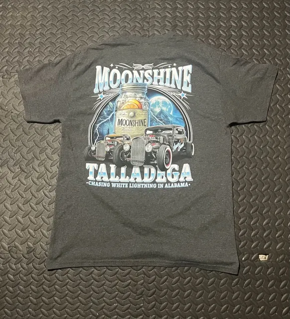 Moonshine Talladega T-Shirt Dark Gray Graphic Tee