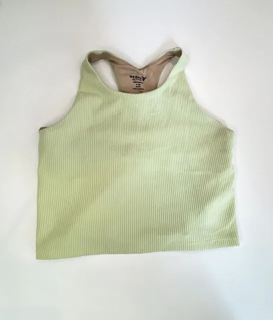 Old Navy Active Powersoft Tank Top Size Girls M(8) Green Ribbed Racerback