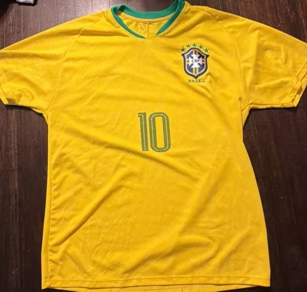 Show De Bola Brazil Soccer Jersey Size M Yellow #10 CBF