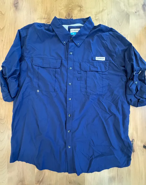 Magellan Outdoors Long Sleeve Fishing Shirt Blue 2XL