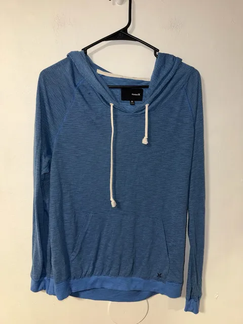 Hurley Striped Hoodie Size M Blue