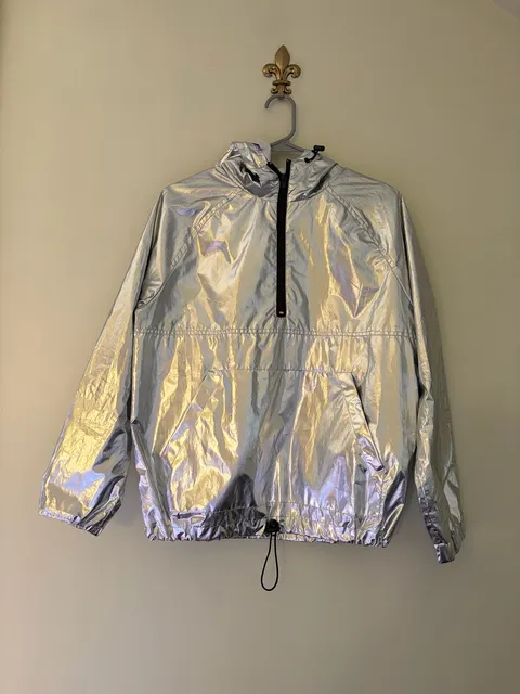 Forever 21 Metallic Silver Anorak Jacket Size S