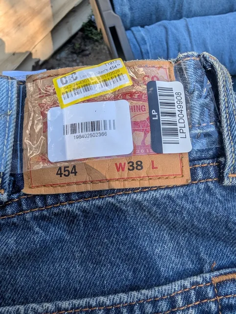 Levi's 454 Jeans 38x32 Blue Denim Straight Leg