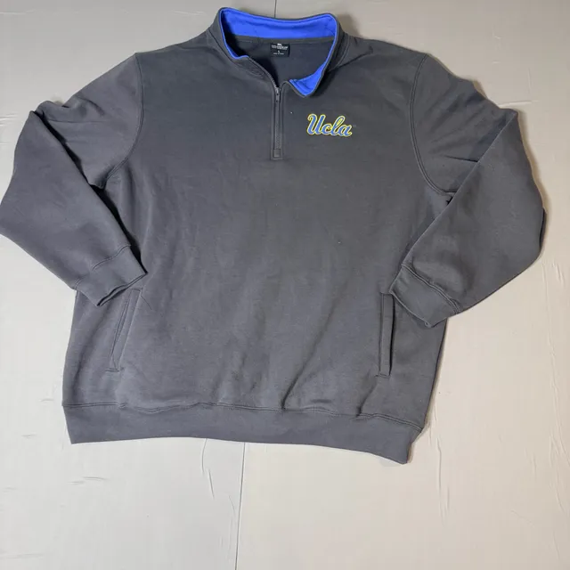Colosseum UCLA Bruins 1/4 Zip Sweatshirt Size L Gray Blue