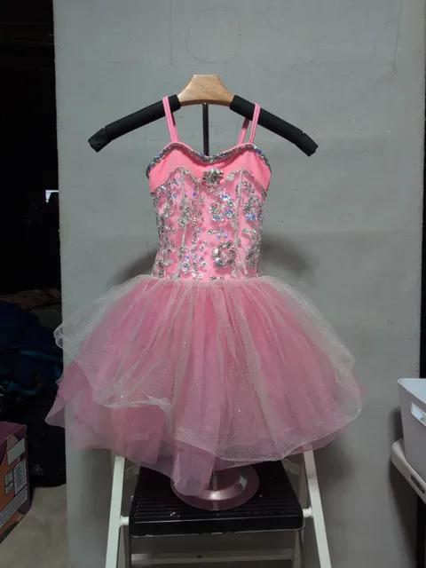 Curtain Call Dance Costume Dress Pink Sequins Tulle
