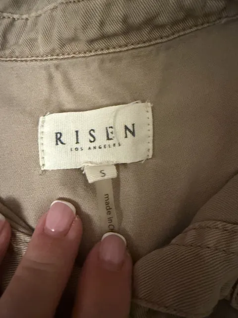 Risen Los Angeles Button Down Shirt Size S Taupe Long Sleeve