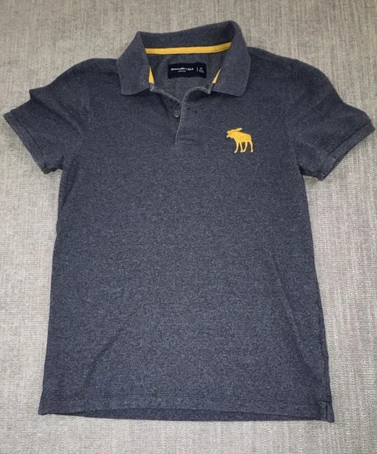 Abercrombie & Fitch Polo Shirt Size XS Gray Stretch Logo