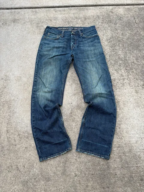 American Eagle Jeans Blue Denim Distressed