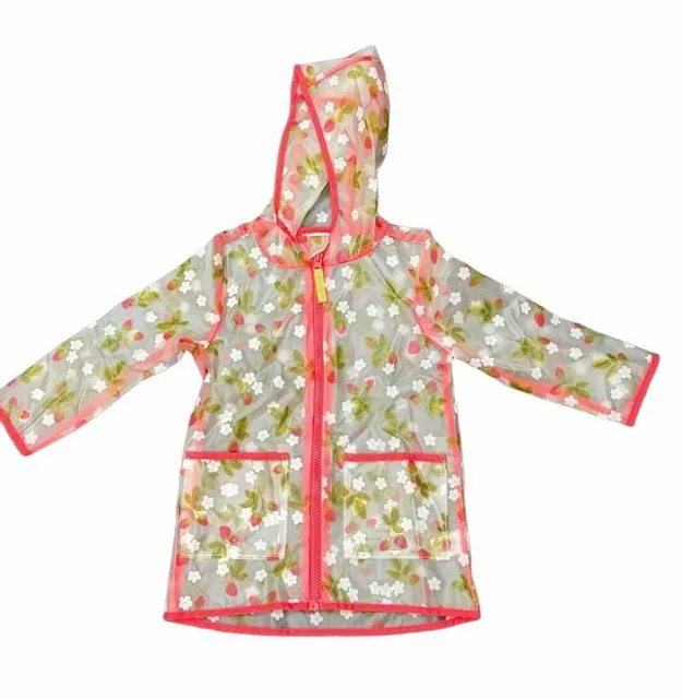 Flawed Cat & Jack Strawberry Rain Jacket Size 3T