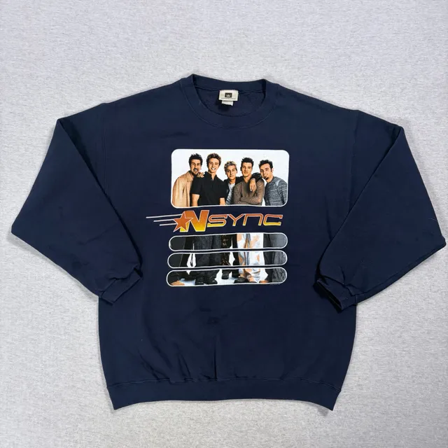 Winterland Nsync Vintage 2000 Band Sweatshirt Size Large Navy Blue