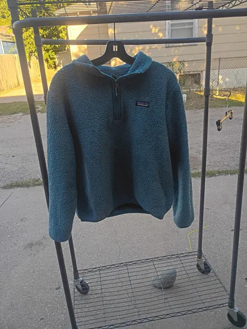 Patagonia Los Gatos 1/4-Zip Fleece Size M Teal Blue Pullover Jacket