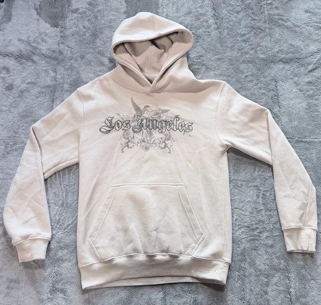 Eighty Eight Brand Los Angeles Hoodie Size Small Beige Graphic Pullover