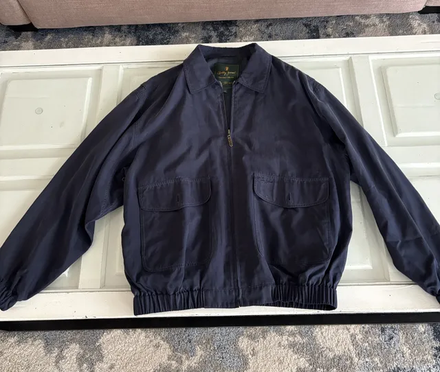 Bobby Jones Outerwear Collection Jacket Size L Navy Silk Full Zip