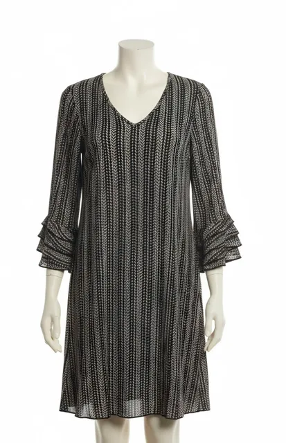  Dress Size XL Patterned Long Sleeve V-Neck