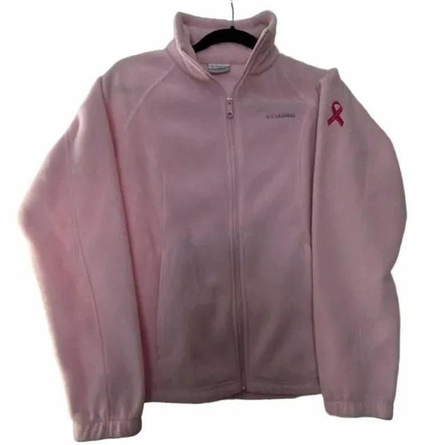 Columbia Fleece Jacket Size M Pink Breast Cancer Awareness