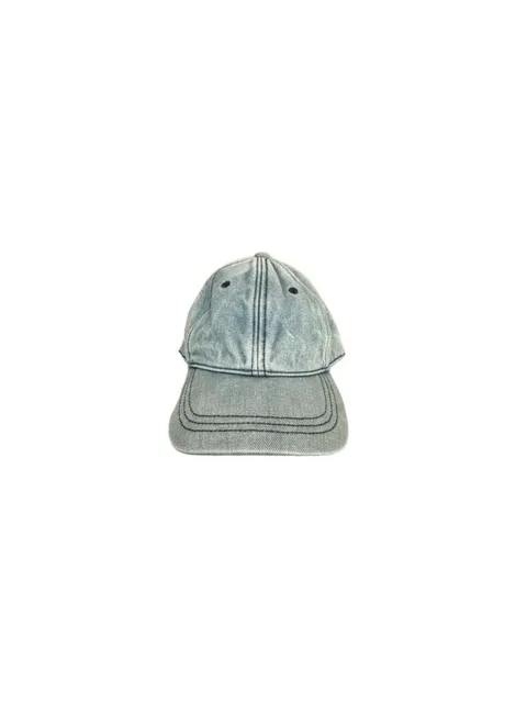 Universal Thread Baseball Hat Blue Acid Wash Denim Leather Strapback Cap