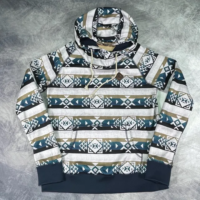 Burton Heron Pullover Size L Aztec Dryride Fleece Hoodie