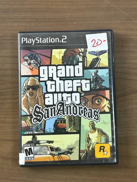 Grand Theft Auto San Andreas PS2 2004 Black Label Disc Case Manual NTSC-U/C