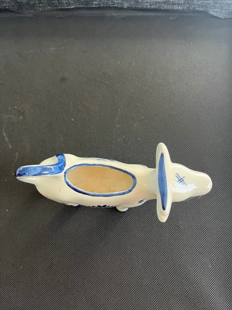 Delfts Holland Ceramic Cow Creamer Pitcher Blue and White Windmill
