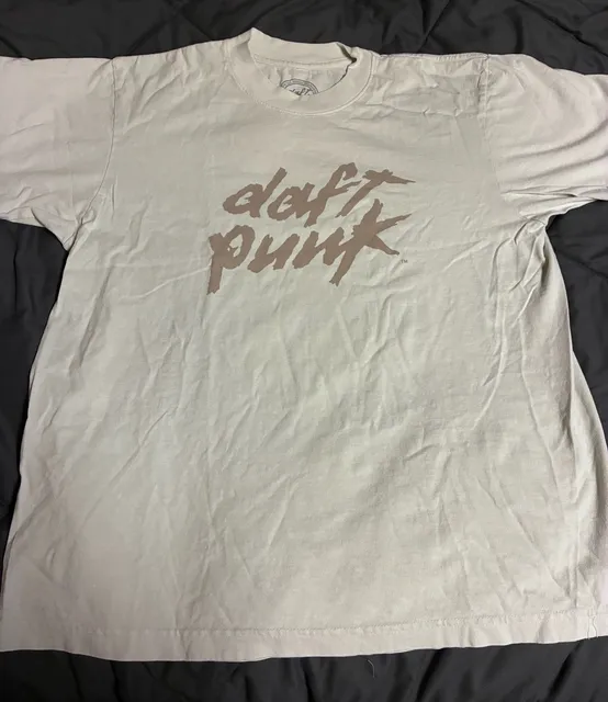 Daft Punk Official Merchandise T-Shirt Large Beige 100% Cotton