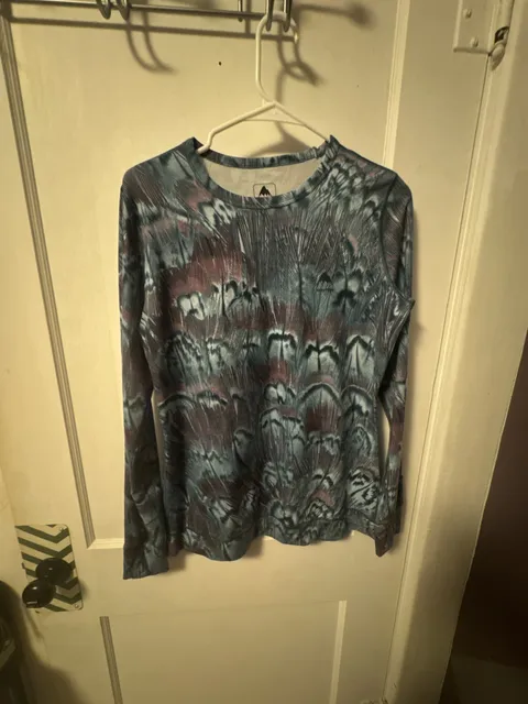 Burton WB MDWT Crew Size L Colombo Feather Print Base Layer Top