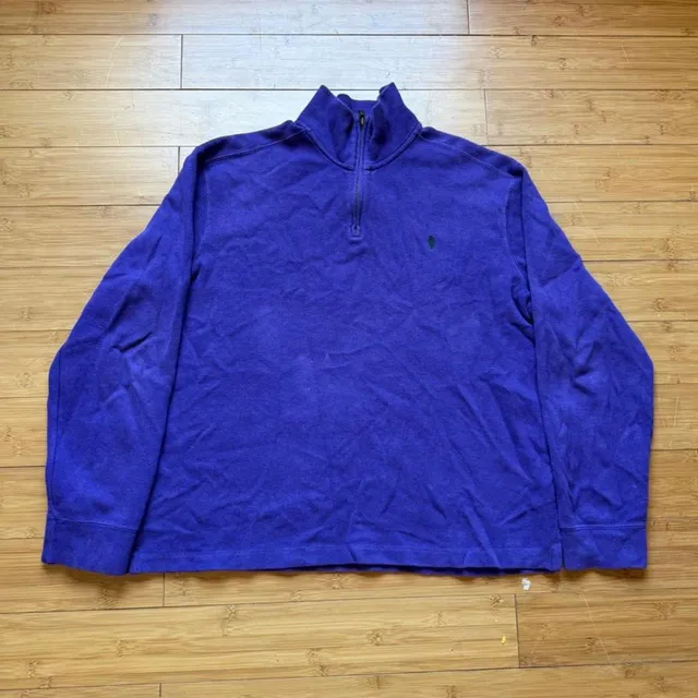Polo Ralph Lauren Quarter Zip Sweater Size L Purple Cotton
