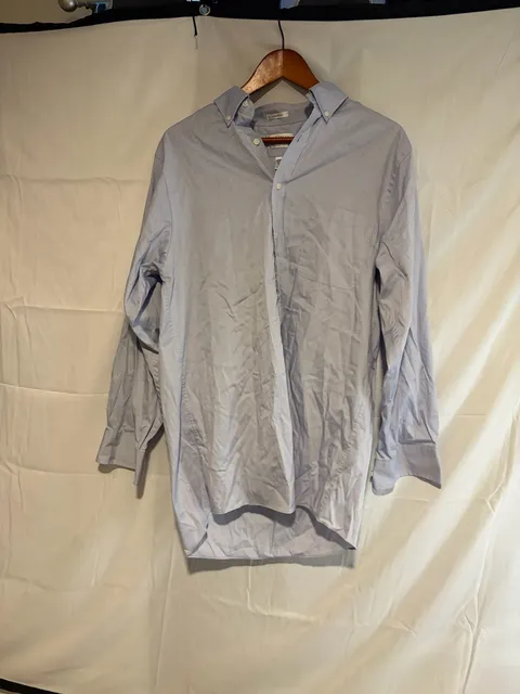 Van Heusen Dress Shirt Size 16 32/33 Blue Pinpoint Regular Fit
