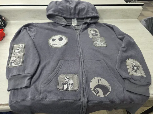 Disney The Nightmare Before Christmas Zip Hoodie Grey