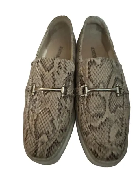 JustFab Steena Loafers Size 9 Snakeskin Bit Platform Slip-On
