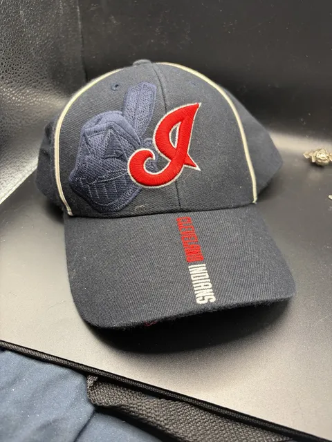 MLB Cleveland Indians Baseball Hat Cap Navy Blue Embroidered Logo