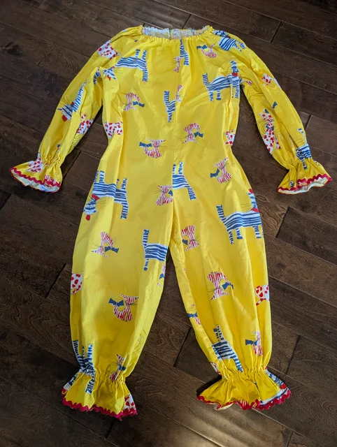 Vintage Vibrant MCM 1950s 1960s Mid-Century Cat Jumpsuit/Halloween Costume
